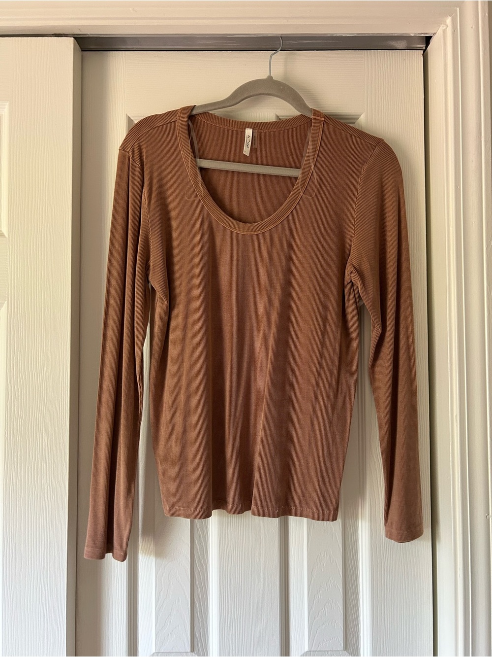 Shop Dahl Women's Long Sleeve Scoop Neck Top - Brown